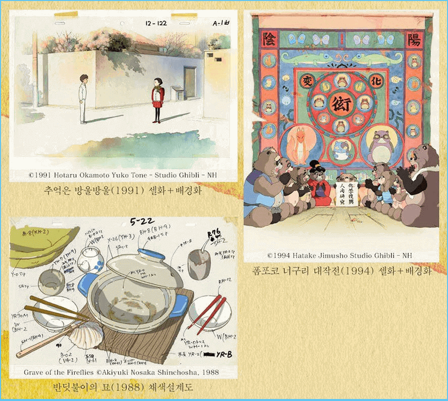 타카하타 이사오 전- 추억은 방울방울(1991) 셀화와 배경화