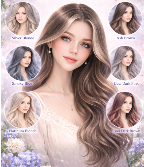 쿨톤 피부에 어울리는 퍼스널 헤어컬러 이미지