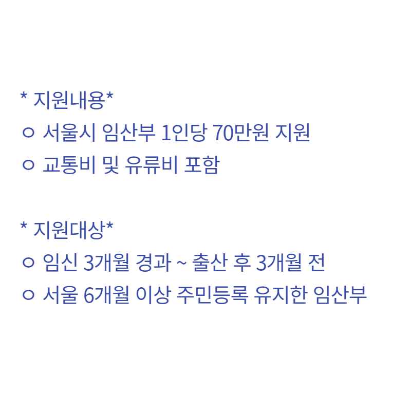 임산부 교통비 지원사업 내용 및 대상