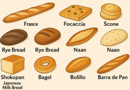 세계 대표 빵 모음 이미지