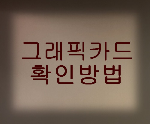 그래픽카드-확인법