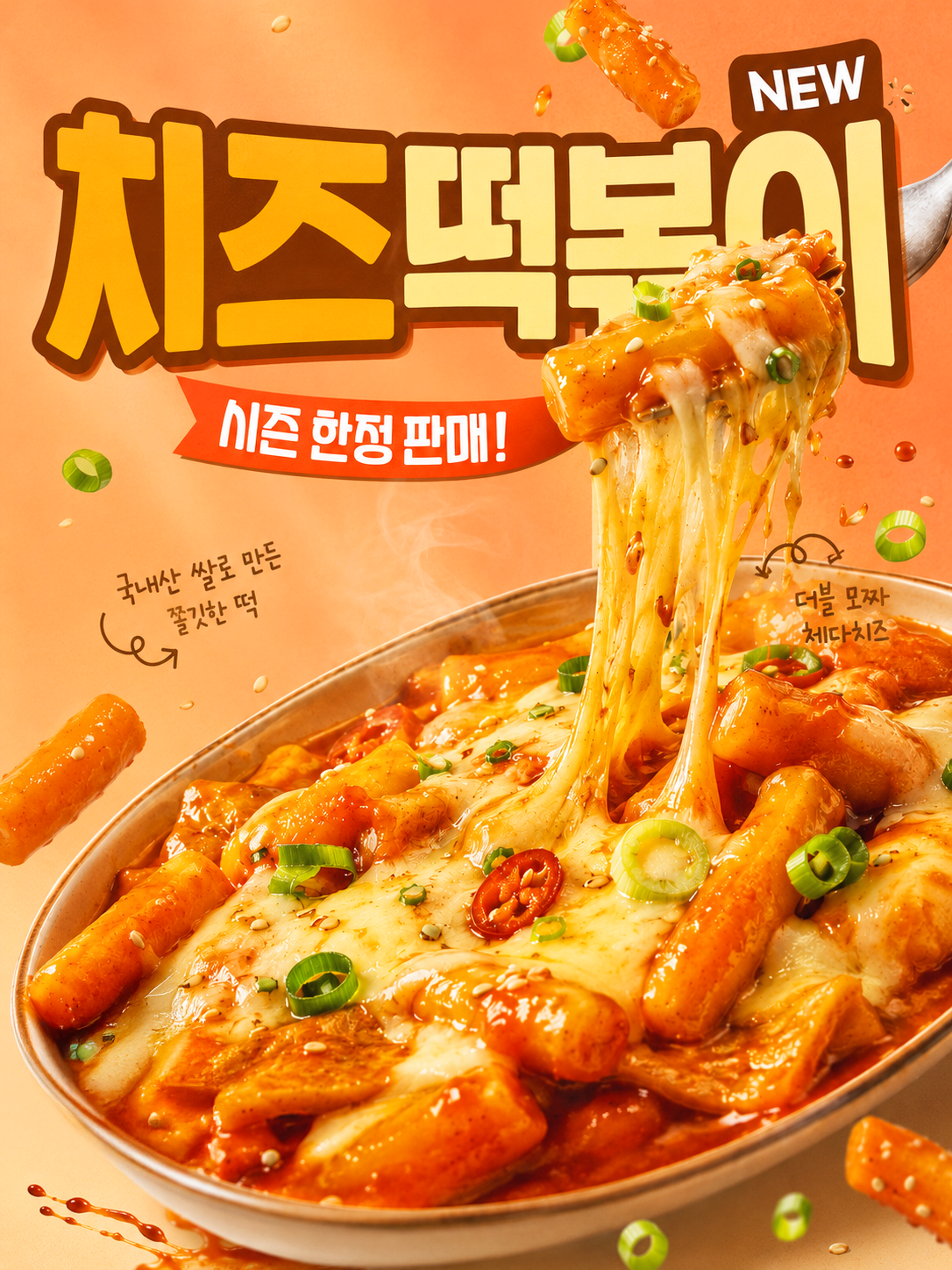 문구 + 레퍼런스(삼첩분식) 첨부 후 이미지 톤앤매너를 수정한 ver.