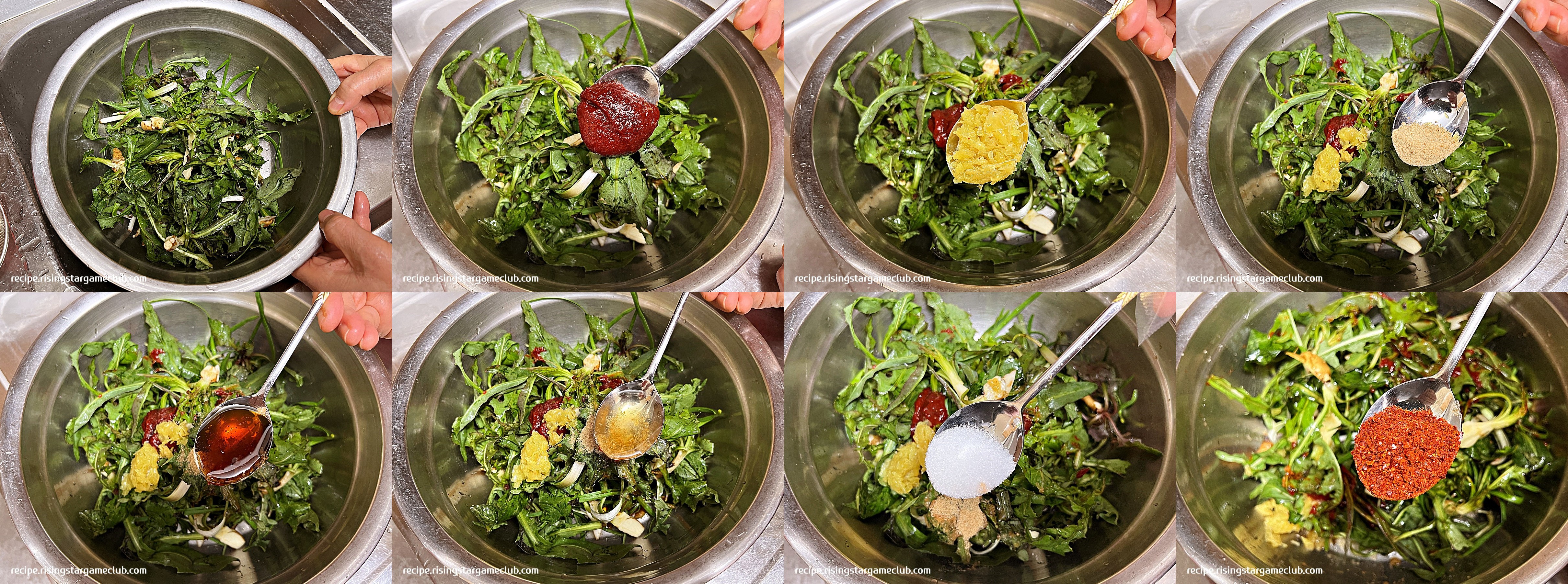 봄 고들빼기 무침 양념 재료 사진