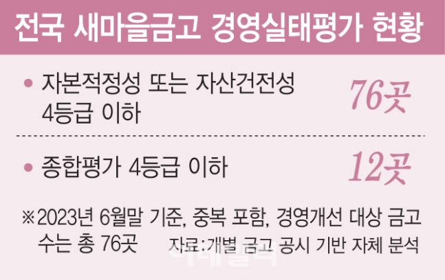 전국 새마을금고 경영실태평가 현황