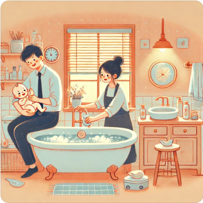 맞벌이 부모를 위한 신생아 목욕 꿀팁