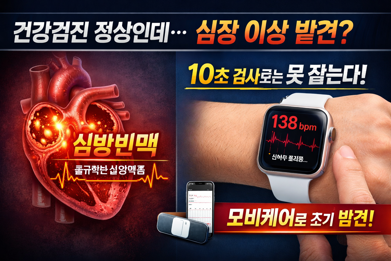 모비케어로 조기 발견된 심방빈맥 사례 관련 이미지