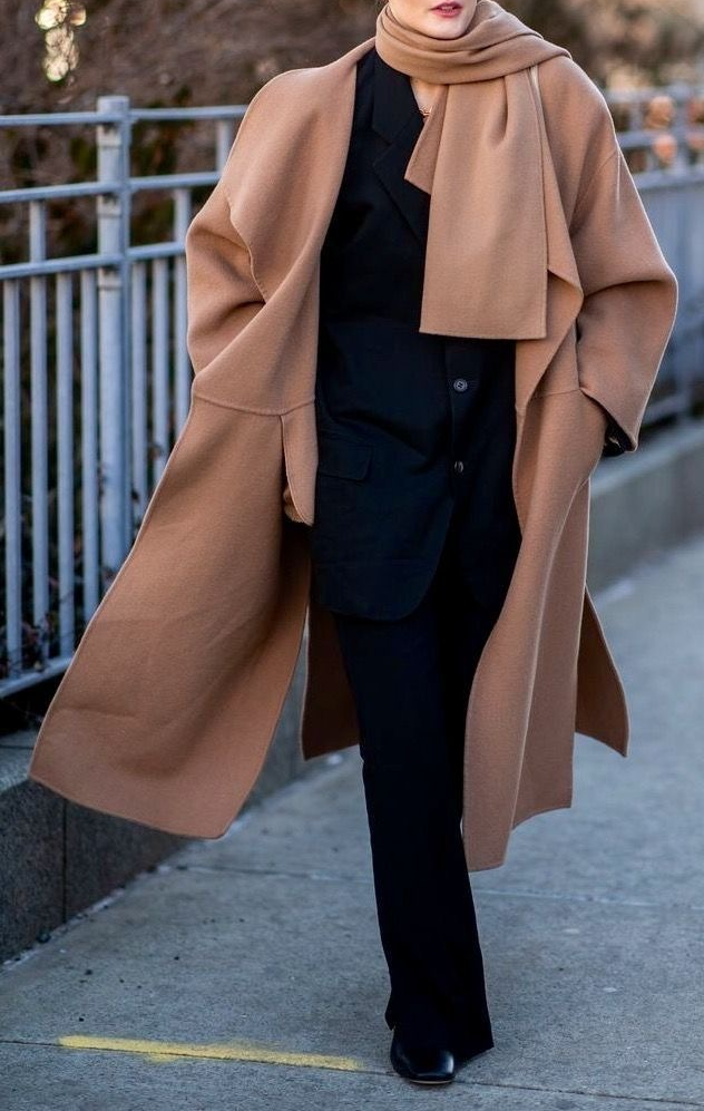 스카프 코트 스타일