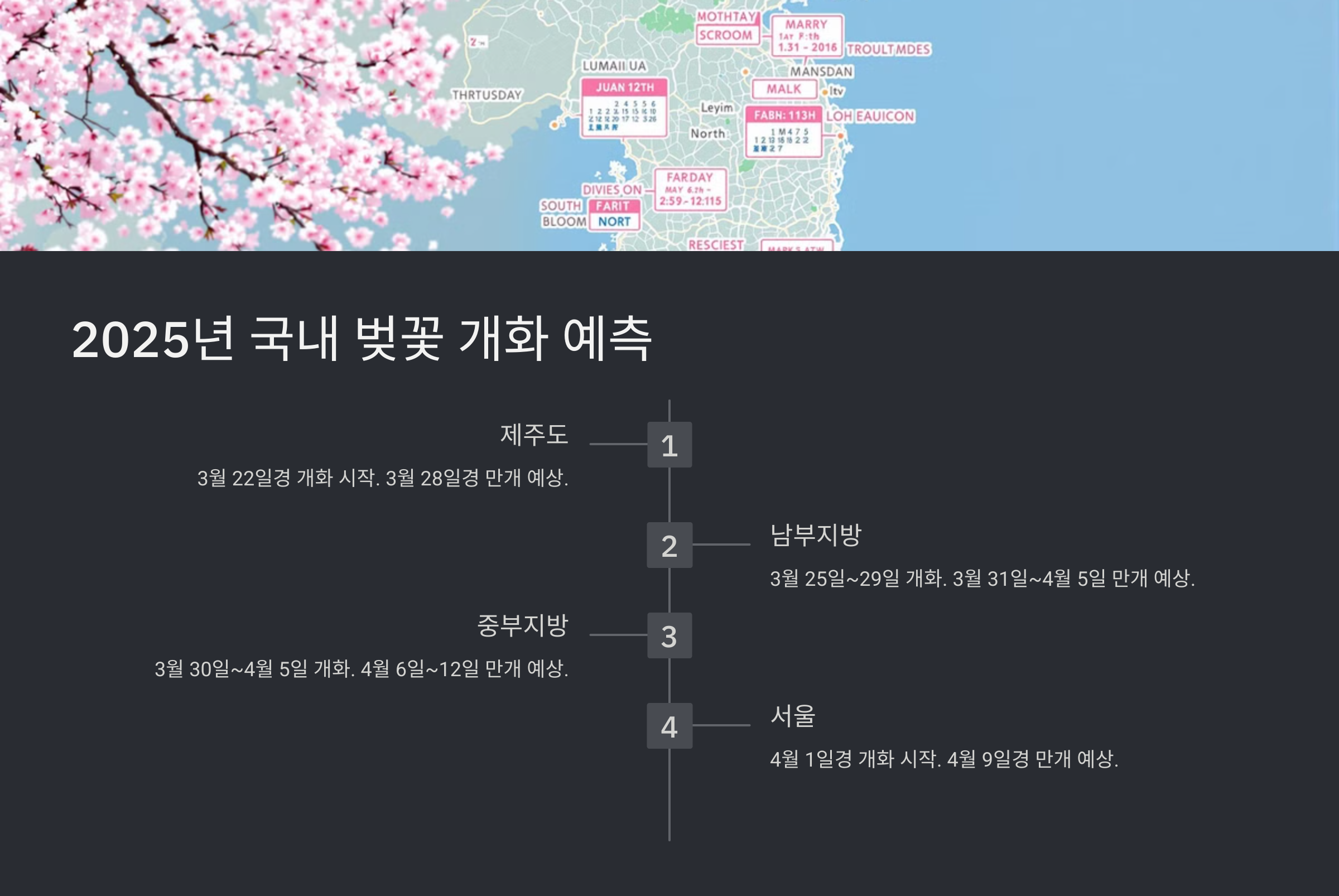 벚꽃 개화 시기 명소 추천 2025