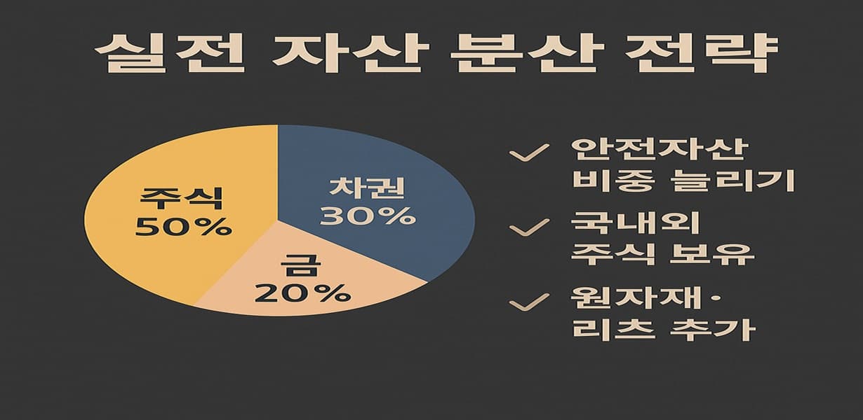 실전 자산 분산 전략을 시각화한 인포그래픽 이미지
