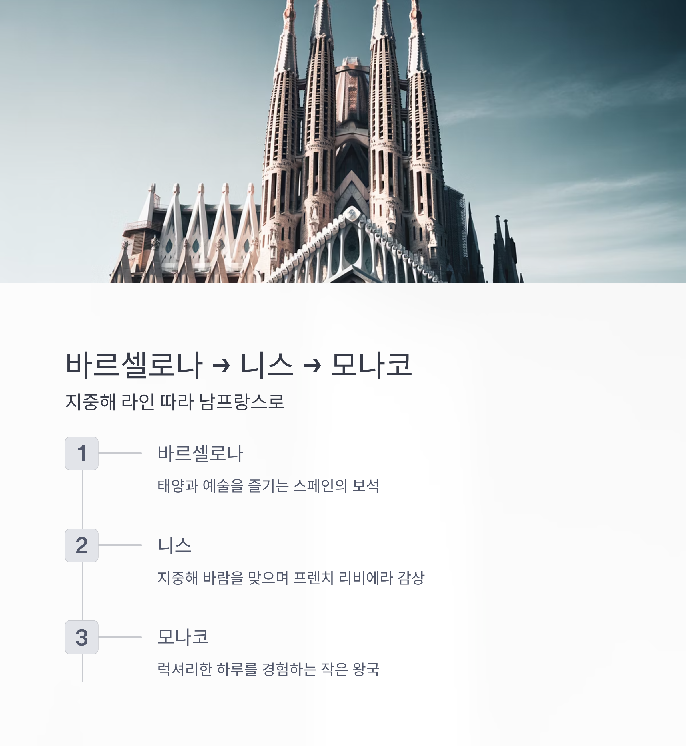 바르셀로나 &rarr; 니스 &rarr; 모나코 : 지중해 라인 따라 남프랑스로