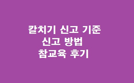칼치기 신고