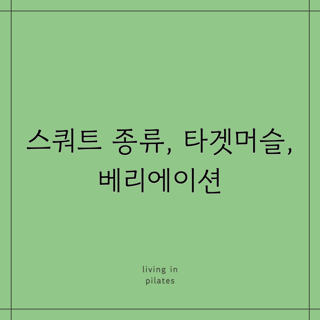 스쿼트 종류, 타겟머슬, 베리에이션