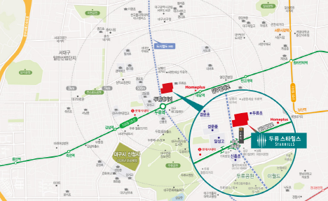 두류스타힐스 분양가, 위치도