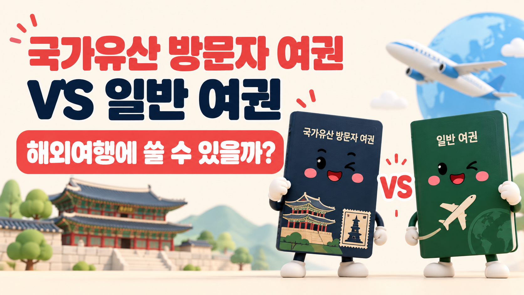 국가유산 방문자 여권 vs 일반 여권 차이|해외여행에 사용할 수 있을까?