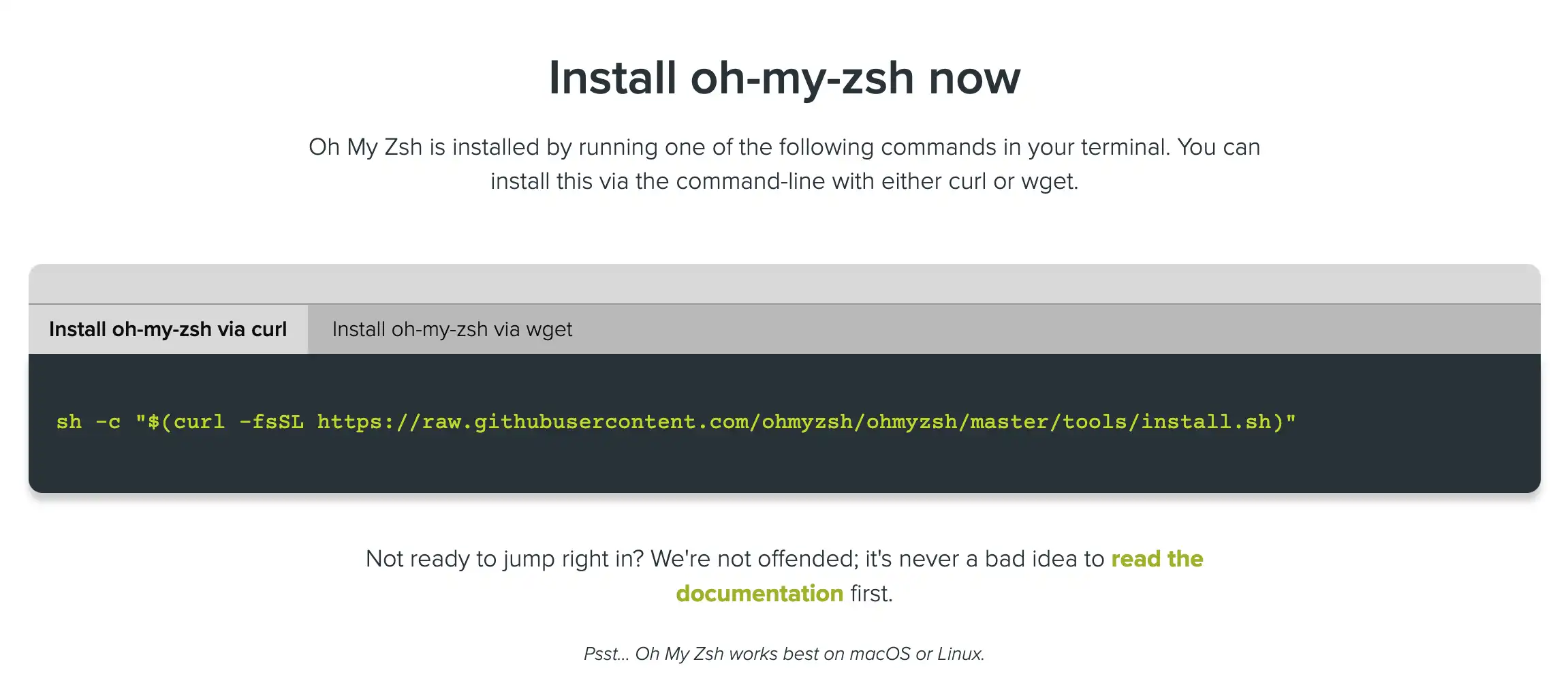 ohmyzsh 설치