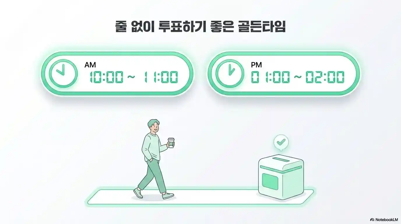 투표소 줄없이 빠르게 투표할 수 있는 시간대