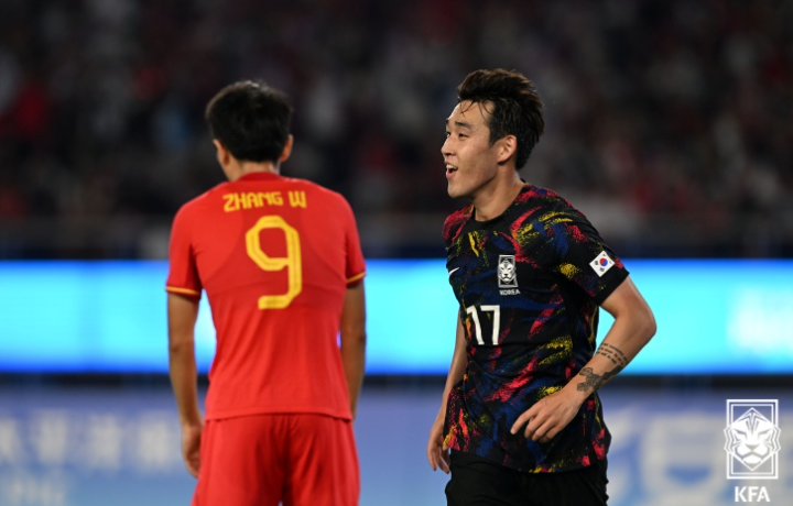 항저우 축구 8강 경기 모습