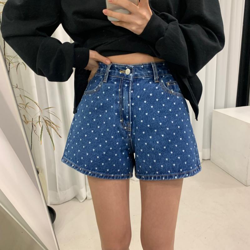 하트 퐁퐁 데님반바지