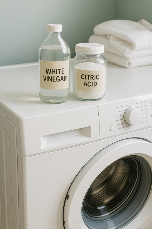 세탁기 위에 식초외 베이킹소다