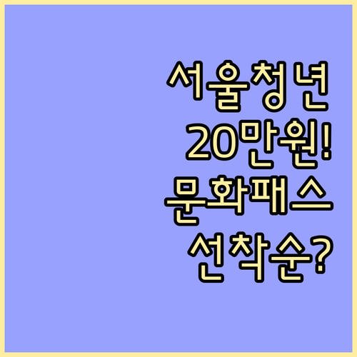 서울청년문화패스 신청 방법과 지원 내..
