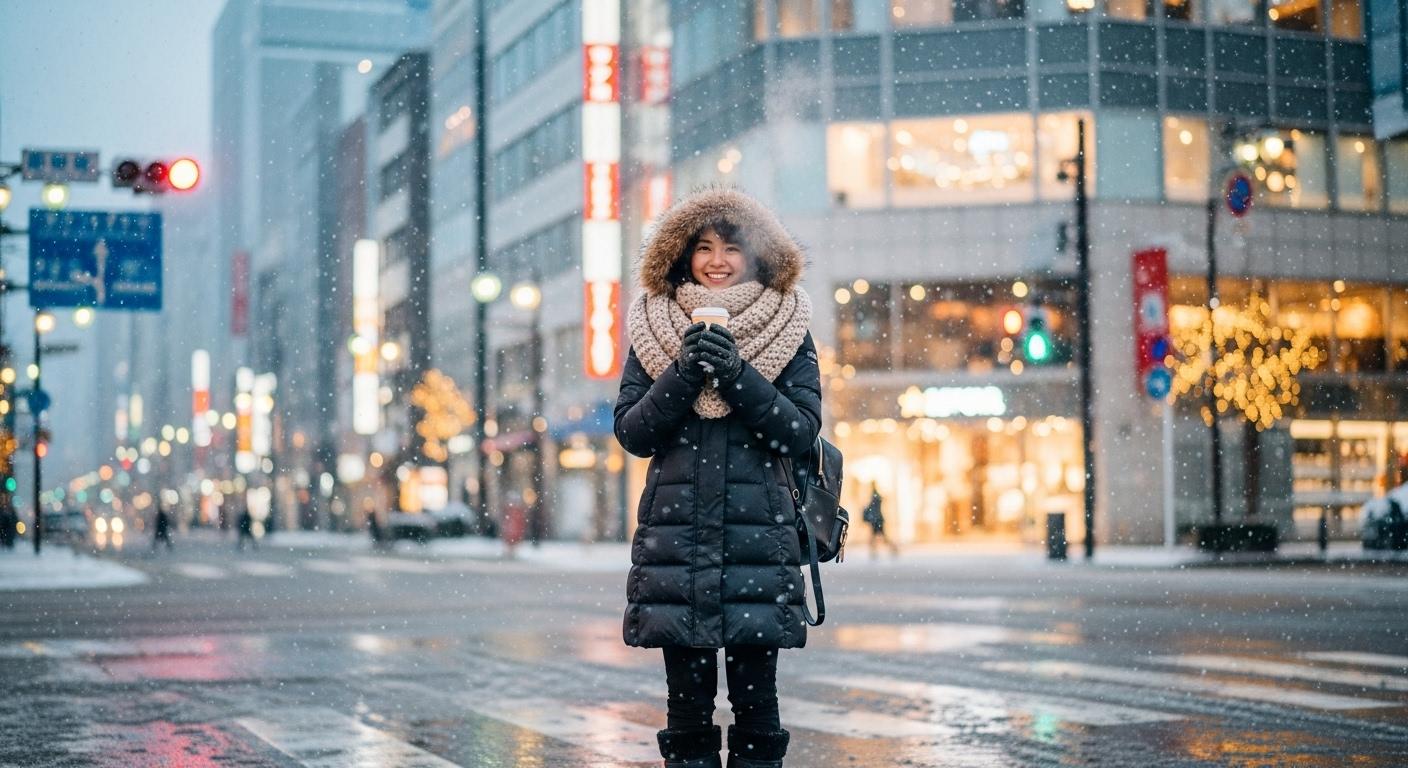 겨울 삿포로 여행 옷