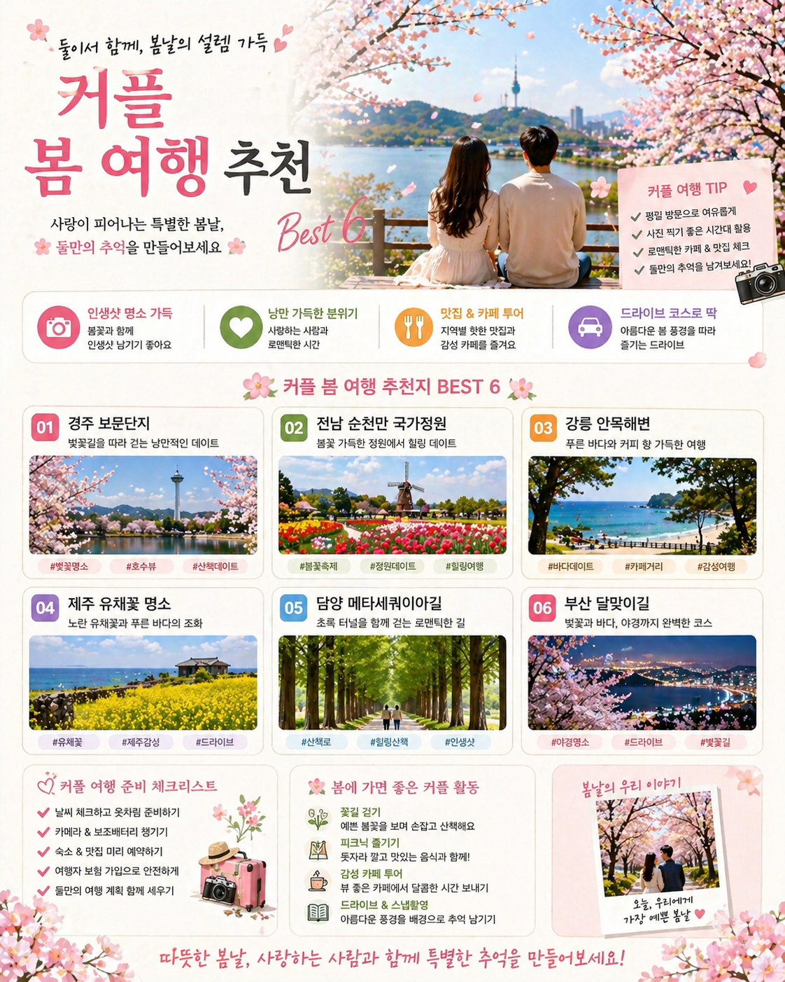 커플 봄 여행 추천 관련 사진