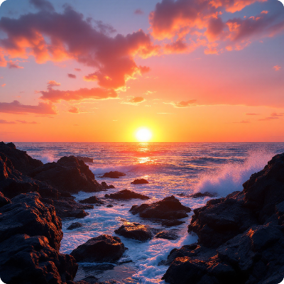 제주도 새해 일출 해돋이 명소 가상 이미지