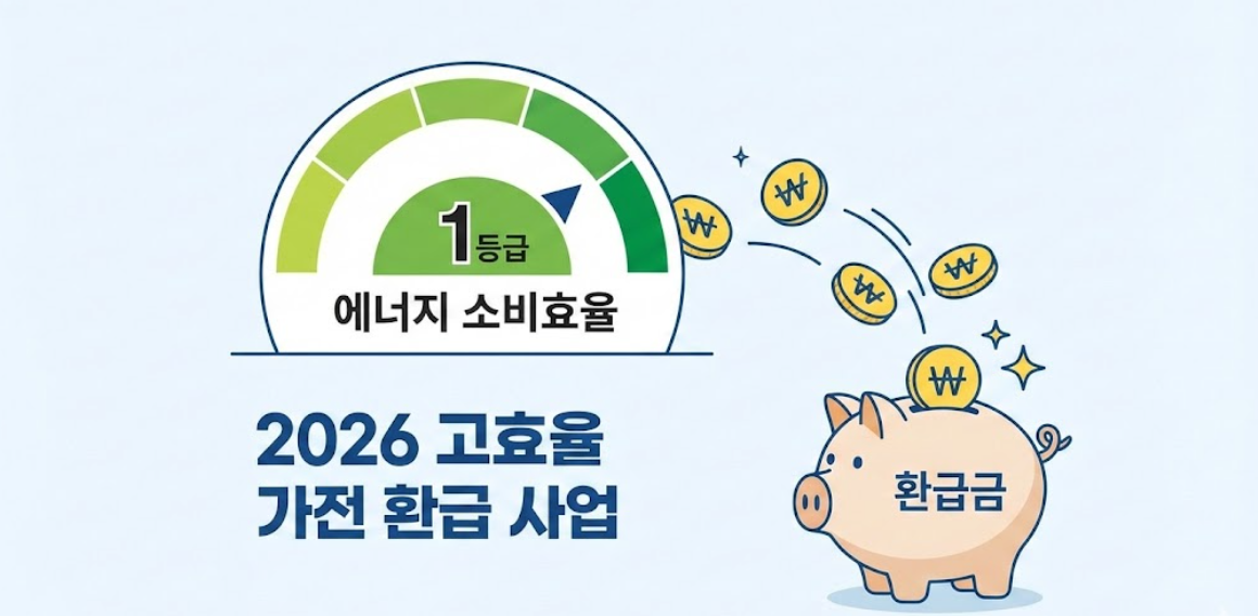 에너지 효율과 경제적 혜택을 상징하는 정부 포스터