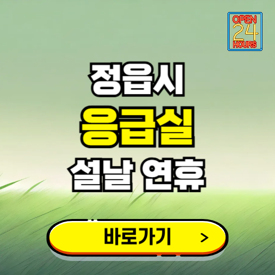 정읍시 설날 연휴 비상진료 응급실 병원 찾기 ❘ 내근처 24시 야간 심야 휴일 가능한 곳