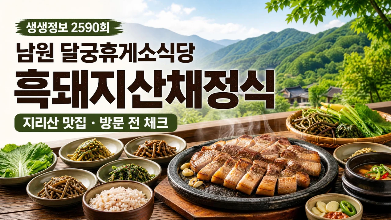 생생정보 2590회 남원 달궁휴게소식당 흑돼지산채정식 안내 이미지