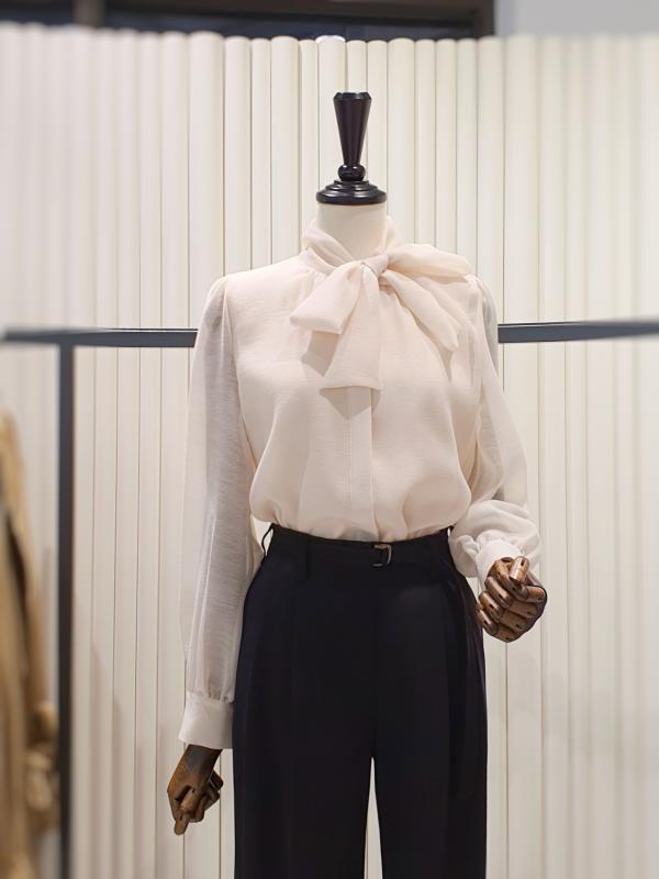 ZOOC 주크 리본타이넥 쉬폰 블라우스 v231msc914