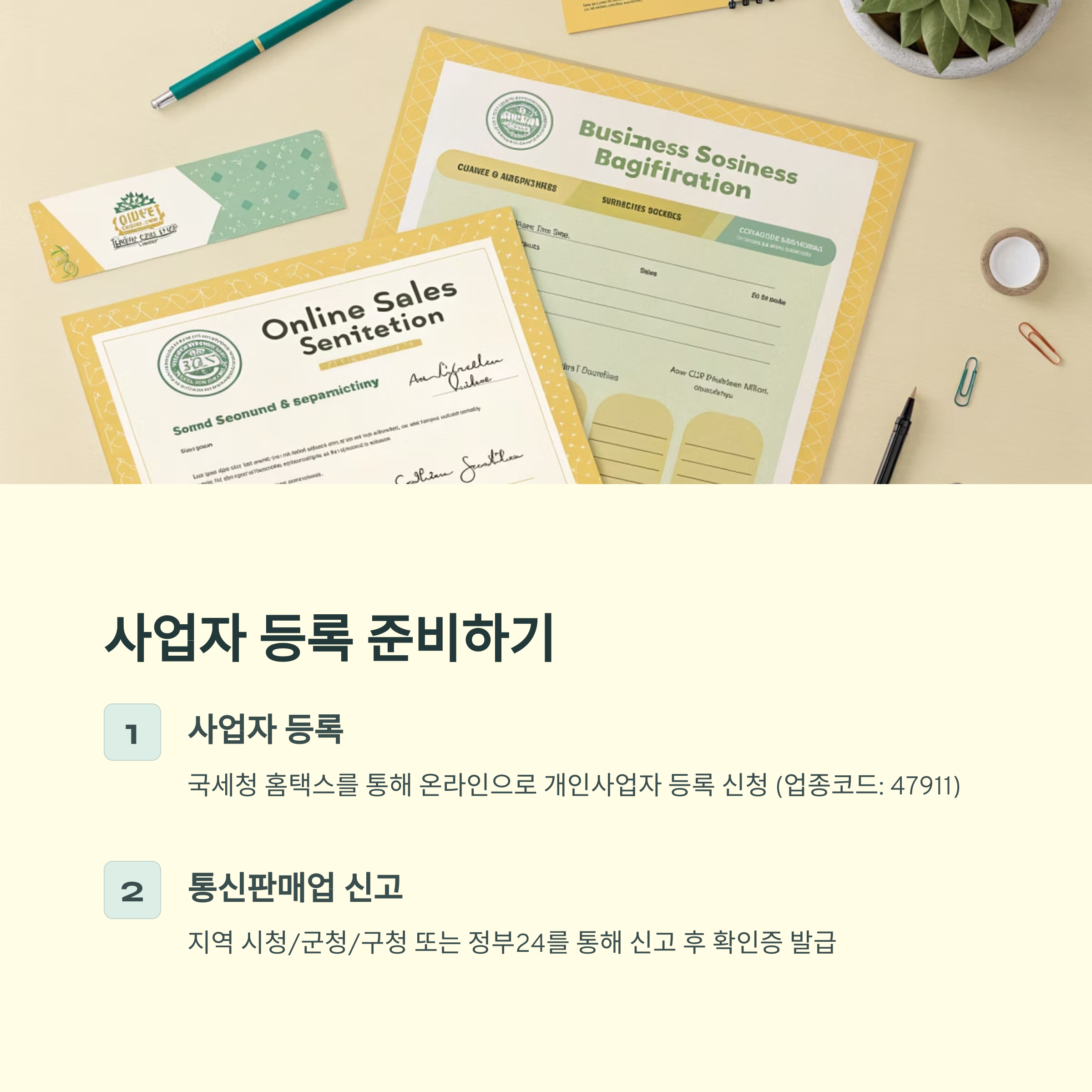 사업자 등록과 통신판매업 신고