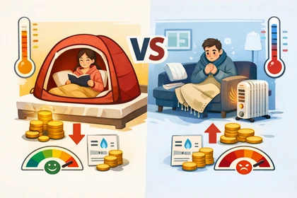 실내에서 사용하는 원터치 1인용 난방텐트 기본 구조3