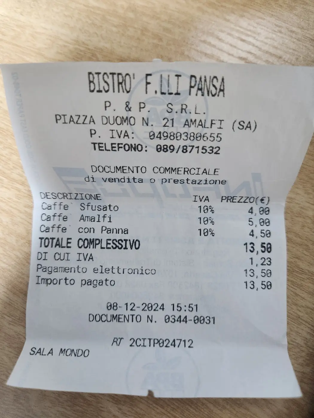 카페-영수증-13.5유로
