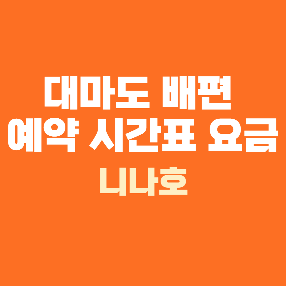 대마도 배편 예약 시간 요금 니나호