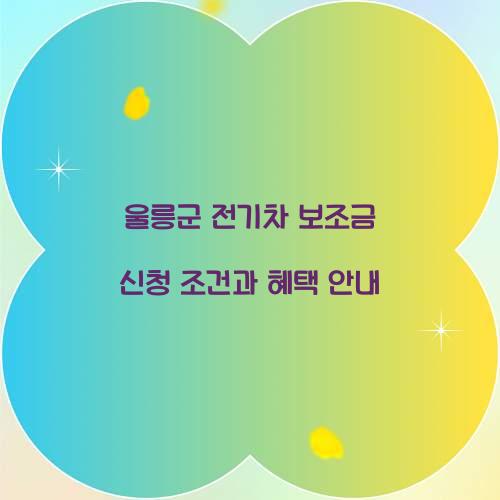 울릉군 전기차 보조금