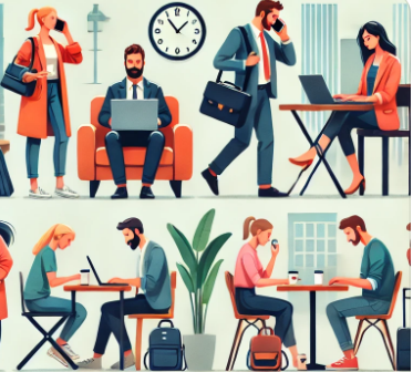 바쁘게 일하는 모습 사진 4장