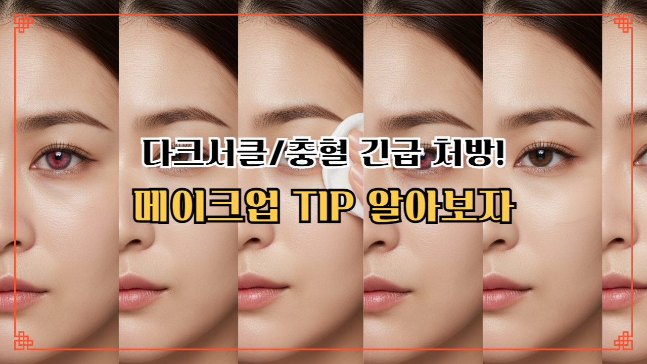 눈 밑 다크서클/충혈 5분 만에 완벽 커버 메이크업 &amp; '고가 아이 세럼' 성분 분석 및 가성비템 추천