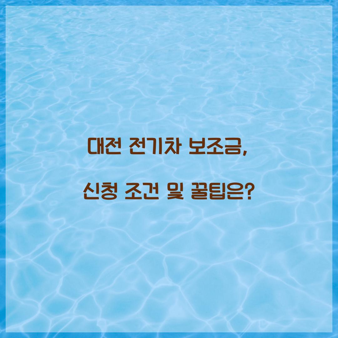 대전 전기차 보조금