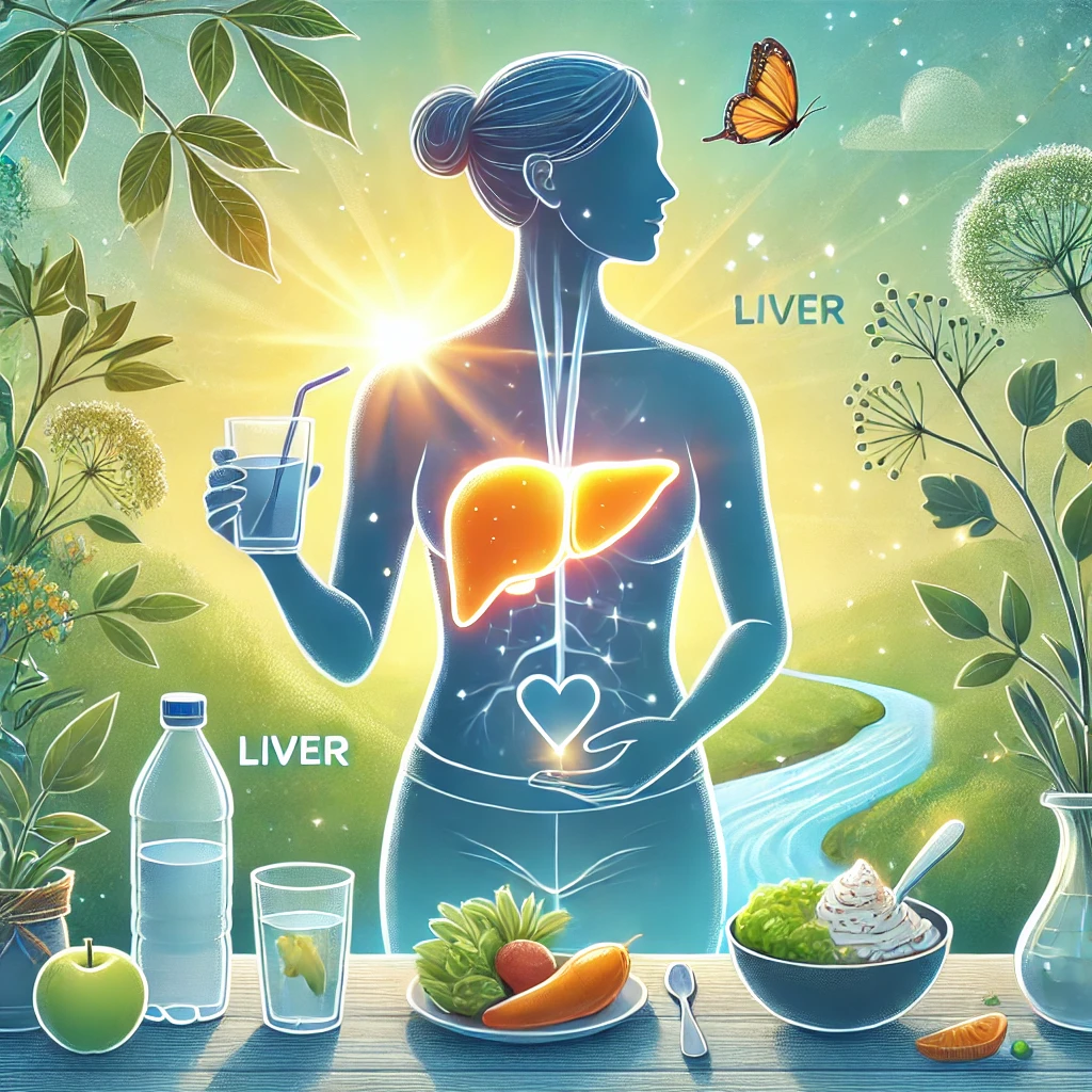 간 건강 관리하는 모습