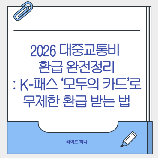 2026 대중교통비 환급 완전정리: K‑패스 ‘모두의 카드’로 무제한 환급 받는 법
