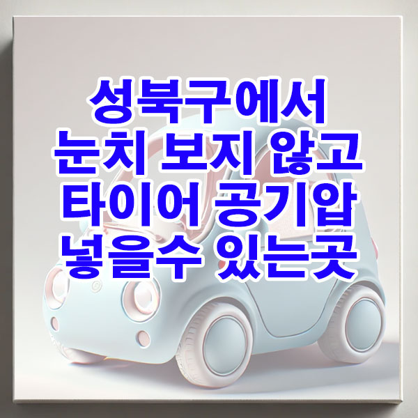 성북구에서 눈치 보지 않고 타이어 공기압 넣을수 있는곳