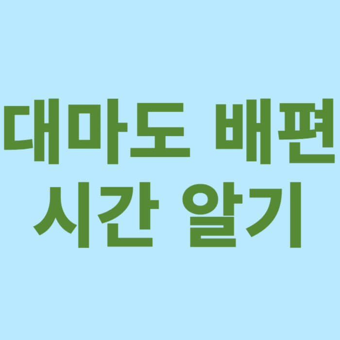 대마도 배편 시간 알기