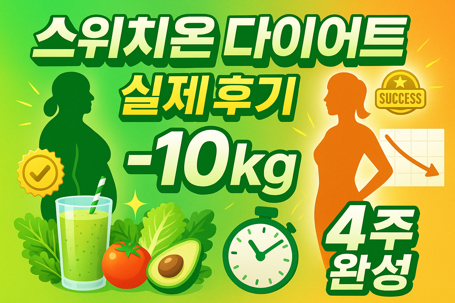2025년 스위치온 다이어트 완전 가이드: -10kg 감량 성공 후기와 4주 식단표 총정리