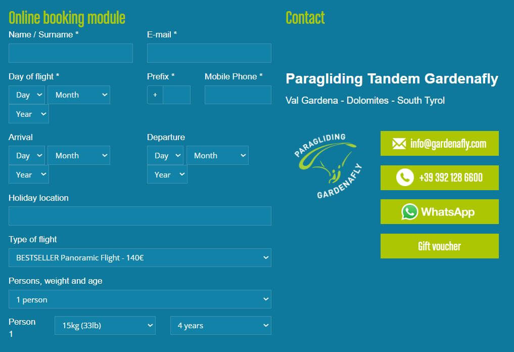 돌로미티 패러글라이딩 가격 위치 예약 방법