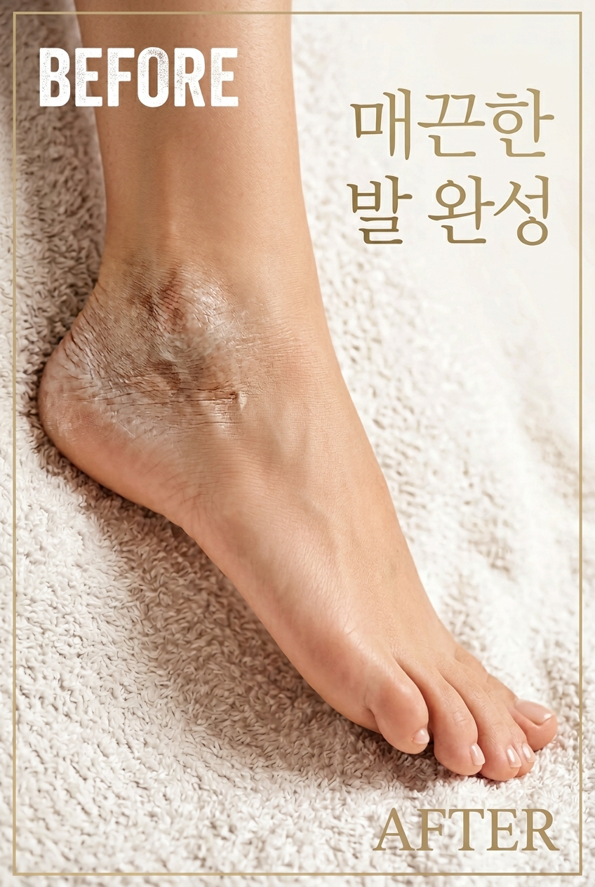 발각질제거기 사용 후 매끈한 발뒤꿈치