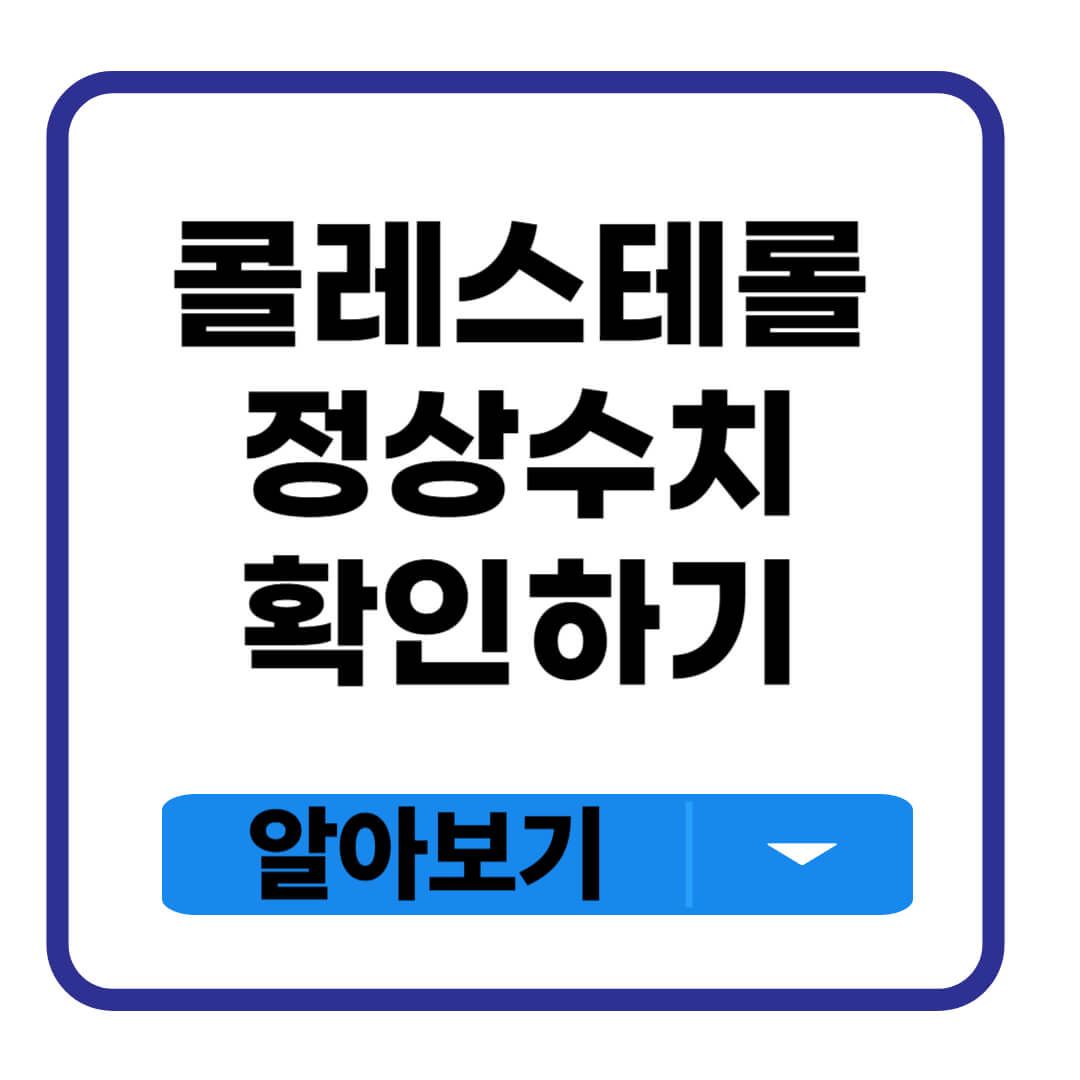 콜레스테롤 정상수치