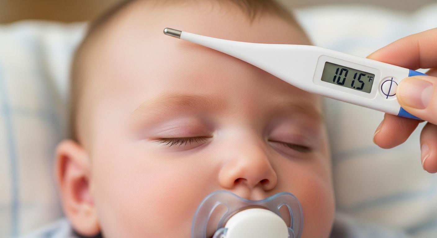 아기 열 발차가운