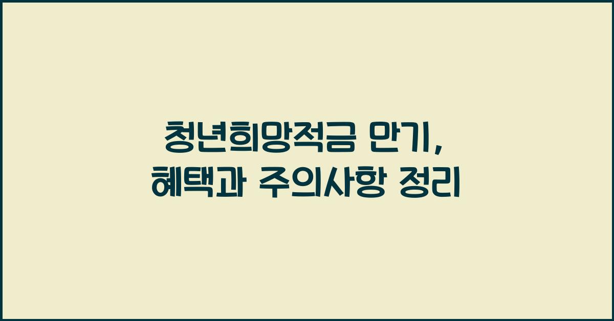 청년희망적금 만기