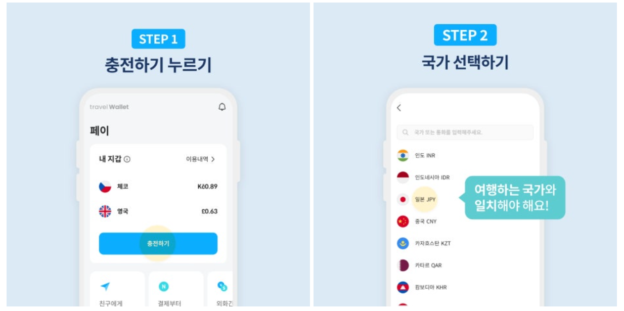 트래블월렛 외화 충전(환전) 방법